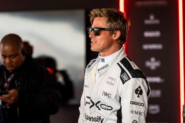 FORMULA 1 QATAR AIRWAYS BRITISH GRAND PRIX 2024 04.07.2024, Silverstone Circuit, Silverstone, FORMULA 1 QATAR AIRWAYS BRITISH GRAND PRIX 2024 , im Bild Schauspieler Brad Pitt in der Rolle des Sonny Hayes