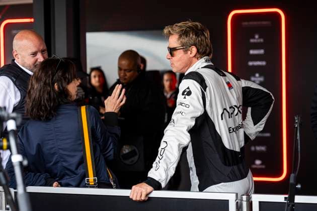 FORMULA 1 QATAR AIRWAYS BRITISH GRAND PRIX 2024 04.07.2024, Silverstone Circuit, Silverstone, FORMULA 1 QATAR AIRWAYS BRITISH GRAND PRIX 2024 , im Bild Schauspieler Brad Pitt in der Rolle des Sonny Hayes