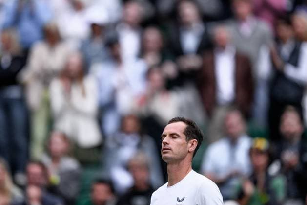 240704 Andy Murray of Great Britain reacts during a tribute to his career during day 4 of Wimbledon on July 4, 2024 in London. Photo: Jesper Zerman BILDBYRAN kod JZ JZ0550 tennis wimbledon dag 4 bbeng Copyright: JESPERxZERMAN BB240704JZ132
