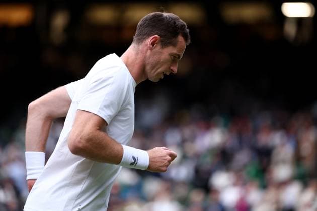 4th July 2024; All England Lawn Tennis and Croquet Club, London, England; Wimbledon Tennis Tournament, Day 4; Andy Murray (GBR) during his mens doubles match paired with brother Jamie against John Peers and Rinky Hijikata  ActionPlus12663813 ShaunxBrooks