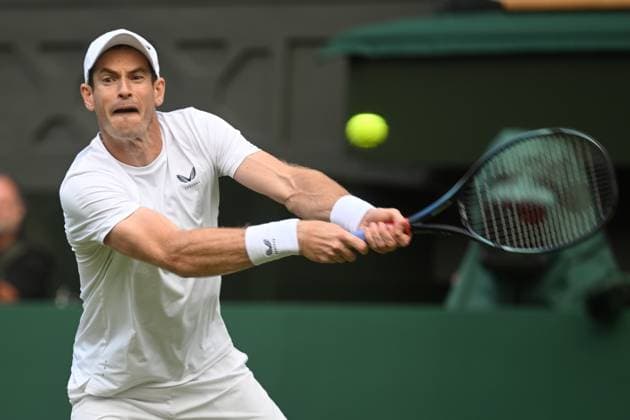Andy Murray and Jamie Murray of Great Britain play Rinky Hijikata and John Peers of Australia in the mens first round mens doubles event of the Wimbledon tennis championships held at the All England Lawn Tennis & Croquet Club. Featuring: Andy Murray Where: London, London, United Kingdom When: 04 Jul 2024 Credit: Ray Tang Cover Images **STRICTLY EDITORIAL USE ONLY** EDITORIAL USE ONLY. RESTRICTED TO NEWSPAPERS BASED IN THE UK Copyright: xx coverimg53921809