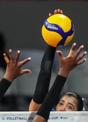(240705) -- MANILA, July 5, 2024 -- Stephanie Rivera (back) of Puerto Rico spikes the ball during the match between Puerto Rico and Kenya at the FIVB Women s Volleyball Challenger Cup 2024 in Manila, the Philippines, on July 4, 2024. ) (SP)PHILIPPINES-MANILA-VOLLEYBALL-FIVB WOMEN S CHALLENGER CUP 2024-PUERTO RICO VS KENYA ROUELLExUMALI 