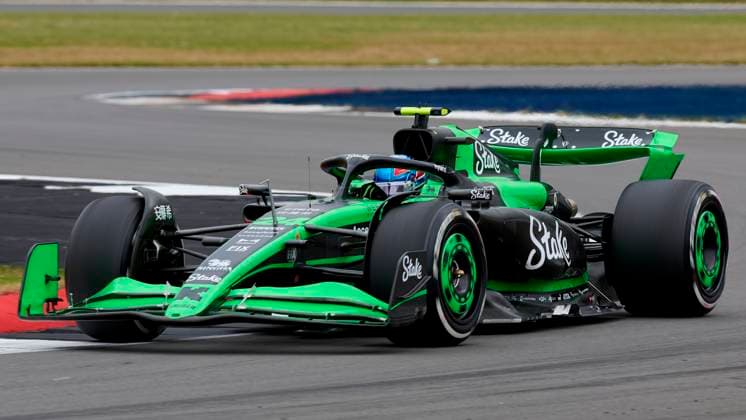 Zhou Guanyu of China driving the (24) Stake F1 Team Kick Sauber C44 Ferrari on track during practice ahead of the F1 Grand Prix of Great Britain at Silverstone Circuit on July 5, 2024, in Northampton, England.  (258705550)