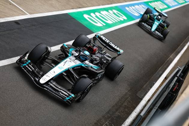63 George Russell (GBR, Mercedes-AMG Petronas F1 Team), F1 Grand Prix of Great Britain at Silverstone Circuit on July 5, 2024 in Silverstone, Great Britain. (Photo by HOCH ZWEI) Silverstone Great Britain