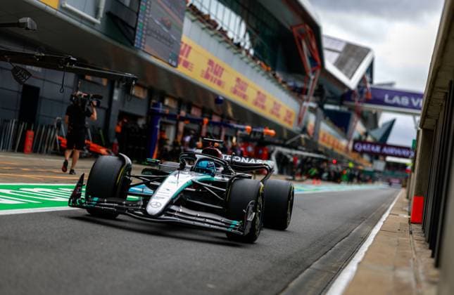 63 George Russell (GBR, Mercedes-AMG Petronas F1 Team), F1 Grand Prix of Great Britain at Silverstone Circuit on July 5, 2024 in Silverstone, Great Britain. (Photo by HOCH ZWEI) Silverstone Great Britain