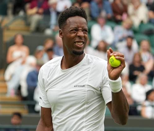 Lawn Tennis - 2024 Wimbledon Championship Mens singles Grigor Dimitrov (BUL) v Gael Monfils (FRA) All England Lawn Tennis & Croquet Club - Friday 5th July 2024 Gael Monfils (FRA) 
