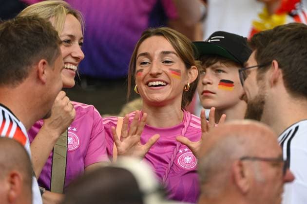 Fußball, Herren, Saison 2023 24, Euro EM 2024, Viertelfinale in Stuttgart, Spanien - Deutschland, Lena Wurzenberger (Freundin von Julian Nagelsmann) , 05.07. 2024, Copyright: xMatthiasxKochx