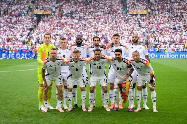 240705 The starting eleven of Germany during the UEFA EURO, EM, Europameisterschaft,Fussball 2024 Football Championship quarterfinal between Spain and Germany on July 5, 2024 in Stuttgart. Photo: Mathias Bergeld BILDBYRAN kod MB MB0942 fotboll football soccer fotball fotbolls-em europamästerskap em uefa euro uefa european football championship euro 2024 kvartsfinal quarterfinal quarterfinals spanien spain tyskland germany bbeng Copyright: MATHIASxBERGELD BB240705MB019