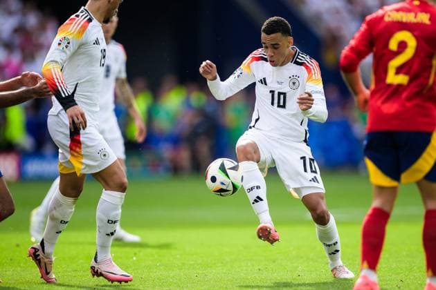 240705 Jamal Musiala of Germany during the UEFA EURO, EM, Europameisterschaft,Fussball 2024 Football Championship quarterfinal between Spain and Germany on July 5, 2024 in Stuttgart. Photo: Mathias Bergeld BILDBYRAN kod MB MB0942 fotboll football soccer fotball fotbolls-em europamästerskap em uefa euro uefa european football championship euro 2024 kvartsfinal quarterfinal quarterfinals spanien spain tyskland germany bbeng bbauto Copyright: MATHIASxBERGELD BB240705MB032