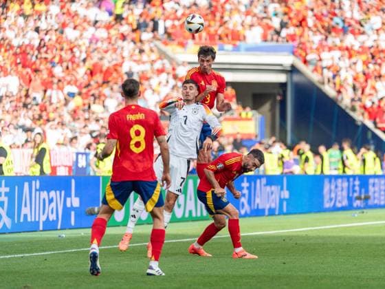 v.li. Fabian Ruiz (Spanien, 08), Kai Havertz (Deutschland 07), Robin Le Normand (Spanien, 03), GER, Spanien (ESP) vs. Deutschland (GER), Fussball Europameisterschaft, UEFA EURO, EM, Europameisterschaft,Fussball 2024, Viertelfinale, 05.07.24, GER, Spanien (ESP) vs. Deutschland (GER), Fussball Europameisterschaft, UEFA EURO 2024, Viertelfinale, 05.07.24 Stuttgart Copyright: xEibner-Pressefoto WolfgangxFrankx EP_WFK