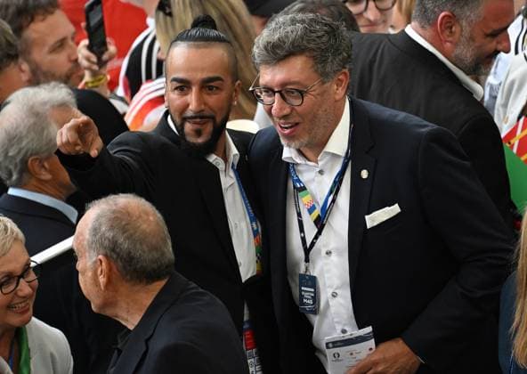 05.07.2024, xjhx, Fussball EM 2024 1 4 Finale, Deutschland - Spanien emspor, v.l. Claus Vogt (Praesident VfB Stuttgart) (DFL DFB REGULATIONS PROHIBIT ANY USE OF PHOTOGRAPHS as IMAGE SEQUENCES and or QUASI-VIDEO) Stuttgart