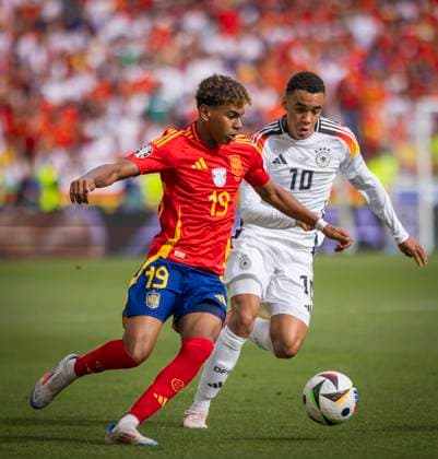 Stuttgart, Germany. 05th Jul 2024. Lamine Yamal (ESP) Jamal Musiala (DFB) Spain - Germany Spanien - Deutschland 05.07.2024