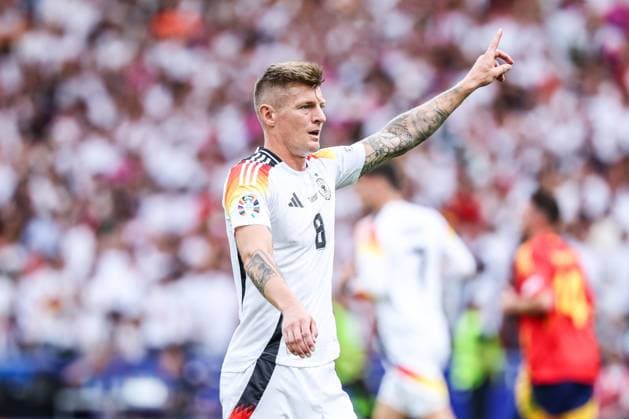 Fussball, UEFA EURO, EM, Europameisterschaft,Fussball 2024 Viertelfinale Spanien - Deutschland 05.07.2024, Stuttgart Arena Toni Kroos (Deutschland, 8) Stuttgart Stuttgart Arena Baden-Württemberg Deutschland