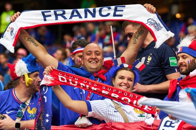 French fans getting ready for the UEFA EURO, EM, Europameisterschaft,Fussball 2024 quarter finals match between France and Portugal at Volksparkstadion on July 5, 2024 in Hamburg Germany (Photo by Camilla Stolen Imago) Hamburg Germany Copyright: xCamillaxStolenx L2150814