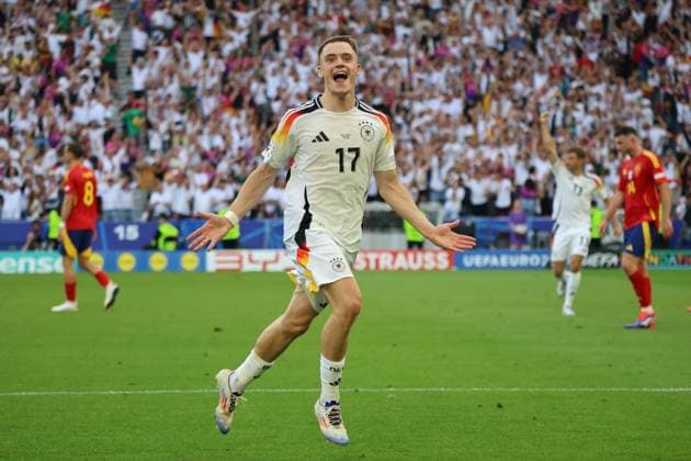 05.07.2024, Fussball, Herren, UEFA Europameisterschaft 2024, Quarter Final, Viertelfinale, Spanien - Deutschland, Torjubel zum 1:1, Torschütze: Florian Wirtz (Deutschland) Stuttgart MHP-Arena Baden-Württemberg Deutschland (DE) Copyright: xSebastianxBachx