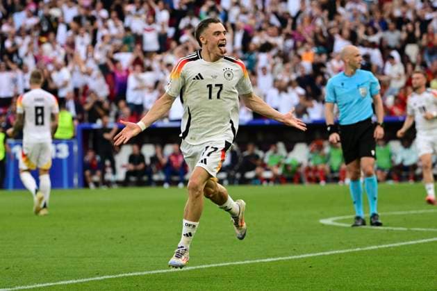 Torjubel zum 1:1 durch Florian Wirtz 17 (Deutschland), Spanien vs. Deutschland, Fussball, UEFA EURO, EM, Europameisterschaft,Fussball 2024, Viertelfinale, 05.07.2024 Stuttgart Baden-Würtemberg Deutschland