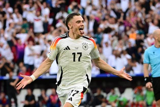 Torjubel zum 1:1 durch Florian Wirtz 17 (Deutschland), Spanien vs. Deutschland, Fussball, UEFA EURO, EM, Europameisterschaft,Fussball 2024, Viertelfinale, 05.07.2024 Stuttgart Baden-Würtemberg Deutschland