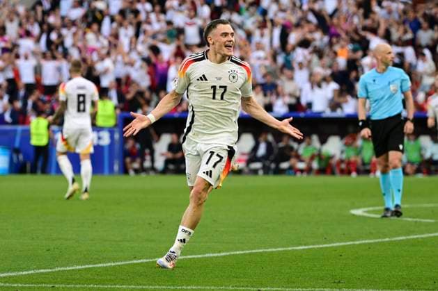 Torjubel zum 1:1 durch Florian Wirtz 17 (Deutschland), Spanien vs. Deutschland, Fussball, UEFA EURO, EM, Europameisterschaft,Fussball 2024, Viertelfinale, 05.07.2024 Stuttgart Baden-Würtemberg Deutschland
