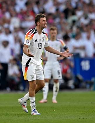 05.07.2024, Fussball UEFA EURO, EM, Europameisterschaft,Fussball 2024, Viertelfinale, Spanien - Deutschland, in der Stuttgart-Arena. Thomas Müller (Deutschland) in Rage