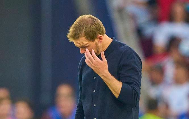 DFB headcoach Julian Nagelsmann , Bundestrainer, Nationaltrainer, sad after the quarter final match GERMANY - SPAIN 1-2 of the UEFA European Championships 2024 on Jul 5, 2024 in Stuttgart, Germany.