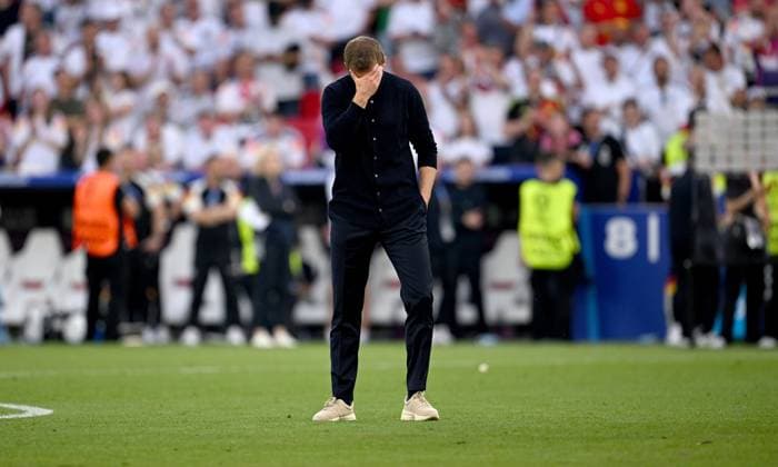 Fussball Euro 2024 Viertelfinale 05.07.2024 Spanien - Deutschland Enttaeuschung Deutschland ueber das Ausscheiden aus dem Turnier; Bundestrainer Julian Nagelsmann