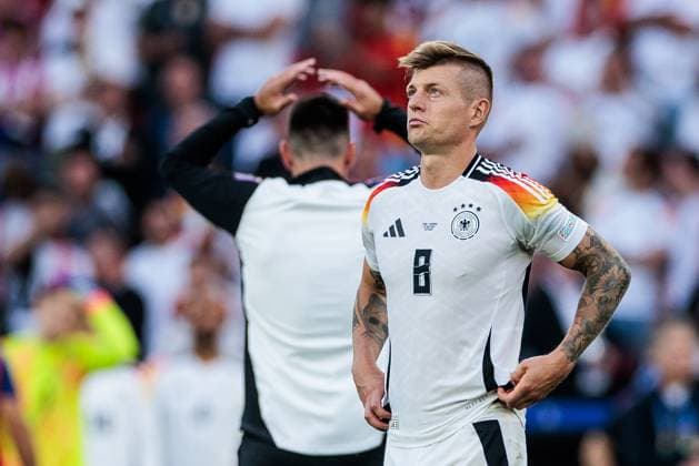 UEFA EURO, EM, Europameisterschaft,Fussball 2024: Spanien - Deutschland; 05.07.2024 Toni Kroos (Deutschland, 8) UEFA EURO 2024: Spanien - Deutschland; Stuttgart Arena, Stuttgart am 05.07.2024 Copyright: xBEAUTIFULxSPORTS Wunderlx