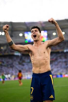 Spain v Germany - UEFA EURO, EM, Europameisterschaft,Fussball 2024 Alvaro Morata of Spain celebrates at the end of the UEFA EURO 2024 quarter-final football match between Spain and Germany. Stuttgart Germany Copyright: xNicolòxCampox