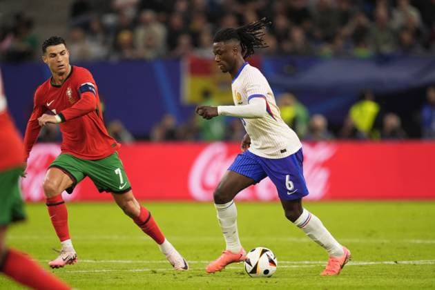 Eduardo Camavinga of France during a quarterfinal match between Portugal and France at the Euro 2024 soccer tournament in Hamburg, Germany - Friday July 5, 2024. - Soccer .  Copyright: xFabioxFerrari LaPressex