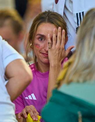 Lena Wurzenberger, girlfriend of Julian Nagelsmann, coach DFB, sad in the quarter final match GERMANY - SPAIN of the UEFA European Championships 2024 on Jul 5, 2024 in Stuttgart, Germany.