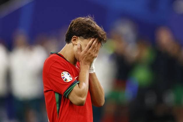 HAMBURG - Joao Felix of Portugal disappointment during the UEFA EURO, EM, Europameisterschaft,Fussball 2024 quarter-final match between Portugal and France at Volksparkstadion on July 5, 2024 in Hamburg, Germany. ANP Hollandse Hoogte MAURICE VAN STEEN UEFA EURO 2024 2024 xVIxANPxSportx xVanxSteenxFotografiexIVx 502841439 originalFilename: 502841439.jpg
