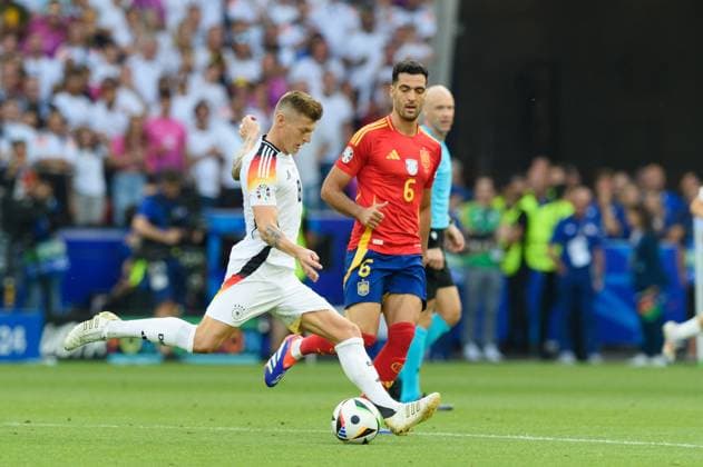 Toni Kroos (8 Germany) during the UEFA EURO, EM, Europameisterschaft,Fussball 2024 quarter- final football match between Spain and Germany at Stuttgart Arena, Germany. (Sven Beyrich SPP)  Copyright: xSvenxBeyrich SPPx spp-en-SvBe-20240705-D4S_5341