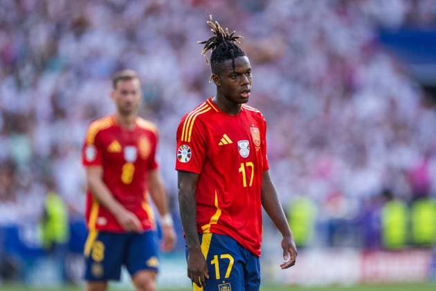240705 Nicholas Williams of Spain during the UEFA EURO, EM, Europameisterschaft,Fussball 2024 Football Championship quarterfinal between Spain and Germany on July 5, 2024 in Stuttgart. Photo: Mathias Bergeld BILDBYRAN kod MB MB0942 fotboll football soccer fotball fotbolls-em europamästerskap em uefa euro uefa european football championship euro 2024 kvartsfinal quarterfinal quarterfinals spanien spain tyskland germany bbeng Copyright: MATHIASxBERGELD BB240705MB198