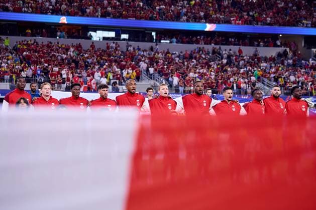 RECORD DATE NOT STATED Copa America USA 2024 Venezuela vs Canada - Quarter-final Players of Canada during the CONMEBOL Copa America 2024 Quarter-final match between Venezuela and Canada, at AT-T Stadium, on July 05, 2024 in Arlington, Texas, United States. ARLINGTON TEXAS UNITED STATES  Copyright: xJosexLuisxMelgarejox 20240705200352_CA_QF_2024_VEN_CAN_CANADA49