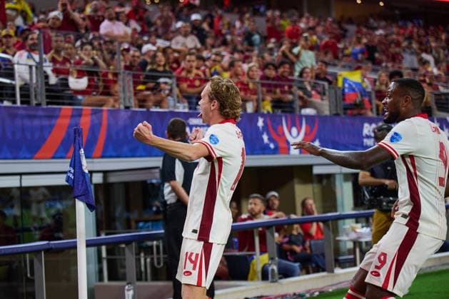 RECORD DATE NOT STATED Copa America USA 2024 Venezuela vs Canada - Quarter-final Jacob Shaffelburg celebrates his goal 0-2 of Canada during the CONMEBOL Copa America 2024 Quarter-final match between Venezuela and Canada, at AT-T Stadium, on July 05, 2024 in Arlington, Texas, United States. ARLINGTON TEXAS UNITED STATES  Copyright: xJorgexMartinezx 20240705201550_CA_QF_2024_VEN_CAN_SHAFFELBURG74