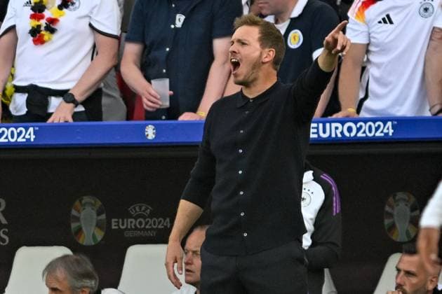 Julian Nagelsmann (Cheftrainer Deutschland) Gestik Geste gestikuliert 05.07.2024 Fussball Europameisterschaft in Deutschland Spanien vs Deutschland , Neckarpark Stadion, Stuttgart, Baden Württemberg Germany