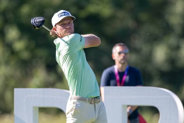 Freddy Schott nach Abschlag, BMW International Open 2024, Golf, 06.07.2024 Muenchen Bayern Deutschland