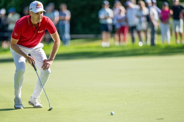 Matthias Schwab auf dem Gruen, BMW International Open 2024, Golf, 06.07.2024 Muenchen Bayern Deutschland