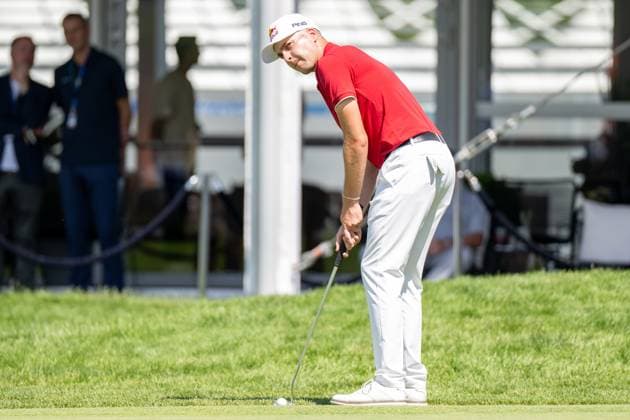 Matthias Schwab auf dem Green, BMW International Open 2024, Golf, 06.07.2024 Muenchen Bayern Deutschland