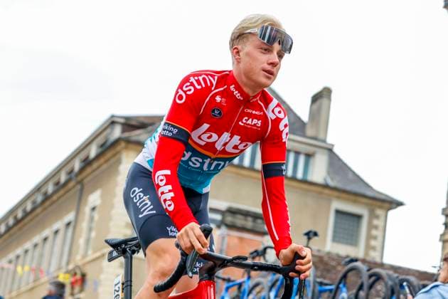 Tour de France 2024 - Stage 08 COLOMBEY-LES-DEUX-EGLISES, FRANCE - JULY 06 : Van Gils Maxim (BEL) of Lotto Dstny before the start of the race during stage 8 of the 111th edition of the Tour de France 2024 cycling race, a stage of 183,5 kms with start in Semur-En-Auxois and finish in Colombey-Les-Deux-Eglises on July 06, 2024 in Colombey-Les-Deux-Eglises, France, 06 07 2024 Colombey-Les-Deux-Eglises France  Copyright: xJanxDexMeuleneirx