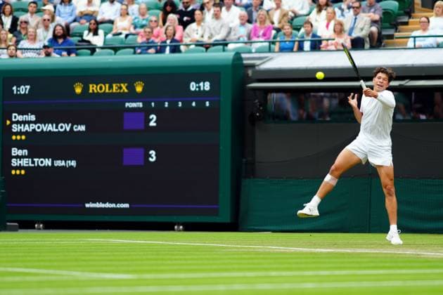 Ben Shelton during his third round match Wimbledon Tennis Championships, Day 6, The All England Lawn Tennis and Croquet Club, London, UK - 06 Jul 2024  Copyright: xJavierxGarcia Shutterstockx 14574535d