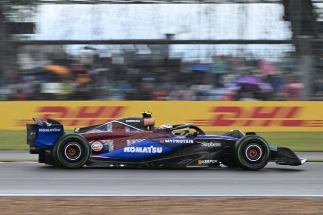 6th July 2024; Silverstone Circuit, Northamptonshire, England; Formula 1 2024 Qatar Airways British F1 Grand Prix; Qualifying Day; Logan Sargeant (2) of Williams in the Williams FW46 car during the third practice session  ActionPlus12664866 SimonxWest