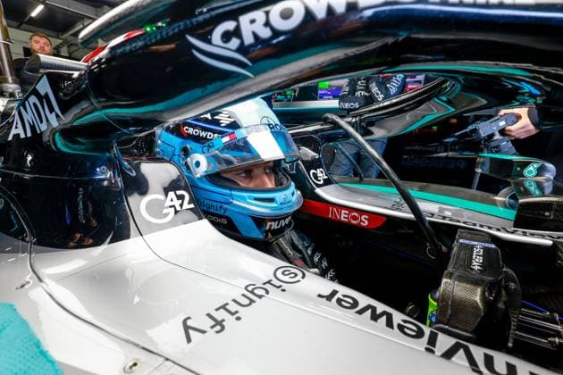 63 George Russell (GBR, Mercedes-AMG Petronas F1 Team), F1 Grand Prix of Great Britain at Silverstone Circuit on July 6, 2024 in Silverstone, Great Britain. (Photo by HOCH ZWEI) Silverstone Great Britain