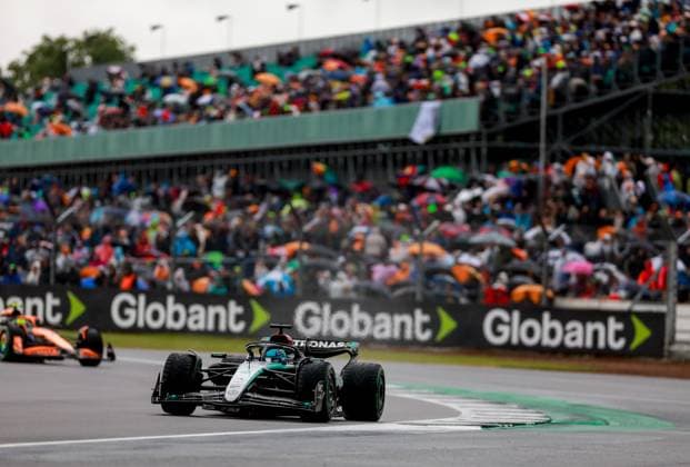 63 George Russell (GBR, Mercedes-AMG Petronas F1 Team), F1 Grand Prix of Great Britain at Silverstone Circuit on July 6, 2024 in Silverstone, Great Britain. (Photo by HOCH ZWEI) Silverstone Great Britain
