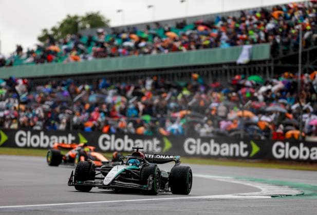 63 George Russell (GBR, Mercedes-AMG Petronas F1 Team), F1 Grand Prix of Great Britain at Silverstone Circuit on July 6, 2024 in Silverstone, Great Britain. (Photo by HOCH ZWEI) Silverstone Great Britain