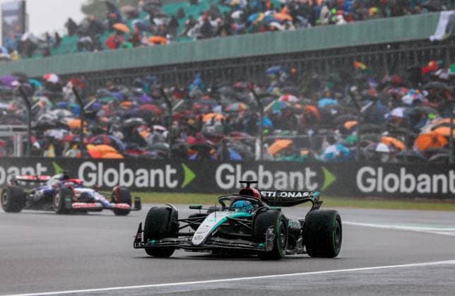 63 George Russell (GBR, Mercedes-AMG Petronas F1 Team), F1 Grand Prix of Great Britain at Silverstone Circuit on July 6, 2024 in Silverstone, Great Britain. (Photo by HOCH ZWEI) Silverstone Great Britain