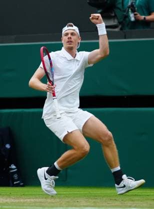 Denis Shapovalov celebrates during his third round match Wimbledon Tennis Championships, Day 6, The All England Lawn Tennis and Croquet Club, London, UK - 06 Jul 2024  Copyright: xJavierxGarcia Shutterstockx 14574535ea