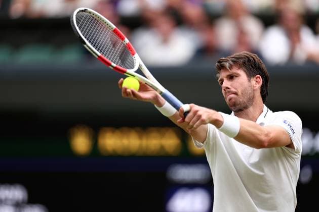 6th July 2024; All England Lawn Tennis and Croquet Club, London, England; Wimbledon Tennis Tournament, Day 6; Cameron Norrie (GBR) during his third round match against Alexander Zverev (GER)  ActionPlus12664960 ShaunxBrooks