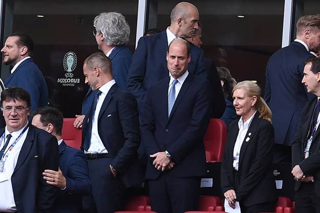 Fußball UEFA EURO, EM, Europameisterschaft,Fussball 2024 Viertelfinale England - Schweiz am 06.07.2024 in der Düsseldorf Arena in Düsseldorf Aleksander Ceferin ( UEFA Präsident ) - Prince William Arthur Philip Louis ( Prinz von Wales )