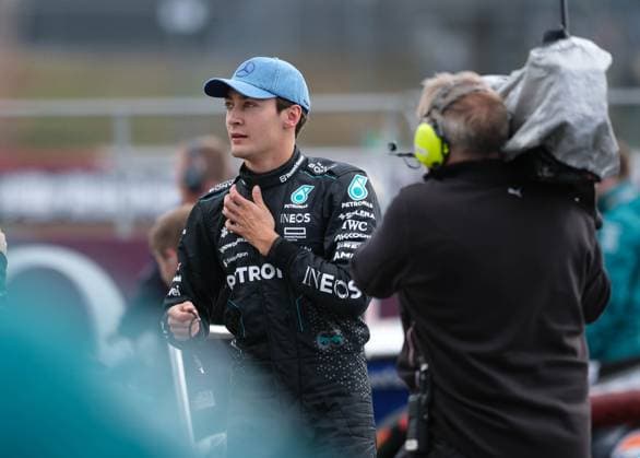 6th July 2024; Silverstone Circuit, Northamptonshire, England; Formula 1 2024 Qatar Airways British F1 Grand Prix; Qualifying Day; George Russell, Mercedes after finshing 1st and winning pole for the race tomorrow  ActionPlus12665097 PaulxBonser