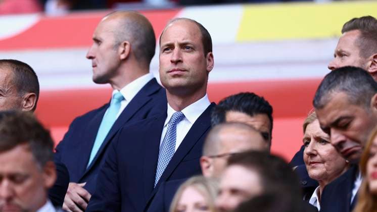 06.07.2024, Fussball, Euro 2024, Viertelfinale, England - Switzerland, GER, Duesseldorf, Arena, Bild: v. li. Thronfolger Prinz William Copyright: HMBxMedia xHeikoxBecker